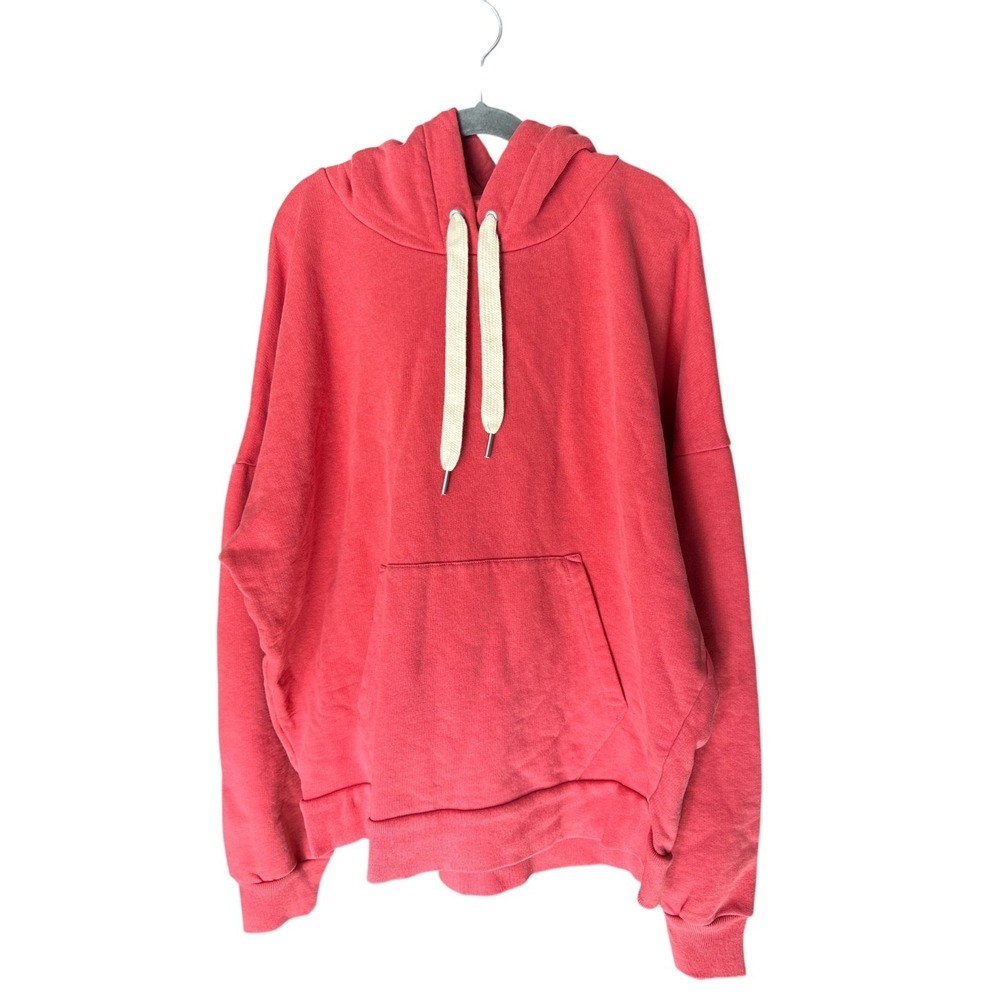 Outerknown Second Spin Hoodie Cranberry Red Organic Cotton Blend Size L NWT